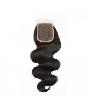 Virgin Human Hair Brazilian Body Wave Lace Closure 4x4 Free Part