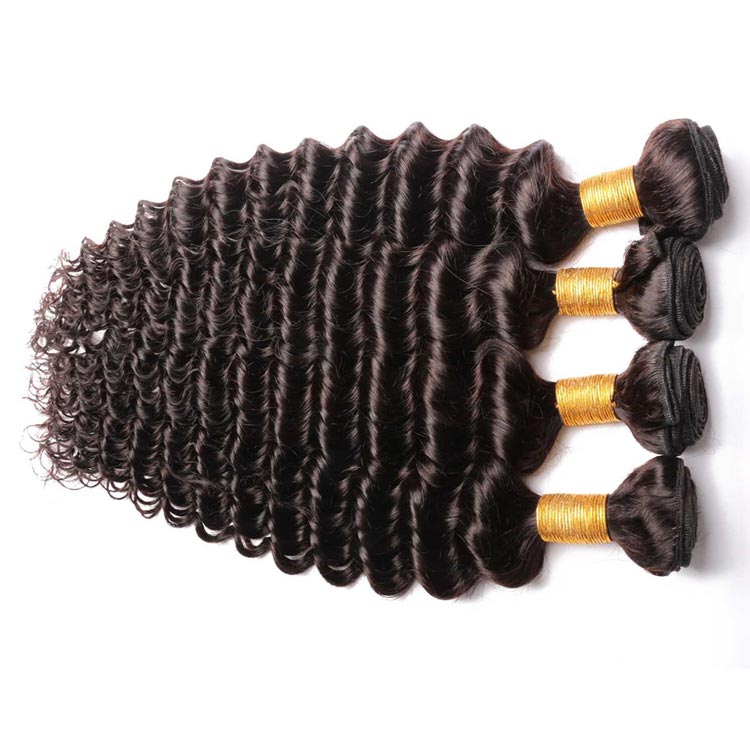 100 Virgin Indian Deep Wave Hair Weft for Black Women